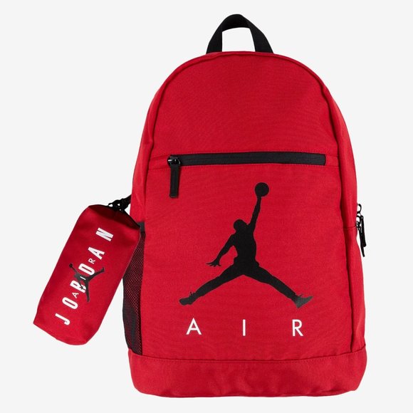 Jordan Other - Nike Jordan MEN KIDS 18" 9A0503 Backpack 15" Laptop Black RED PENCIL CASE New